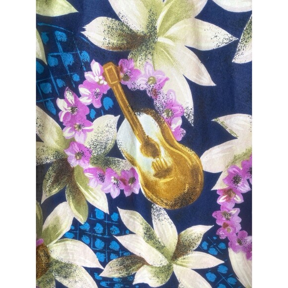 Amazing Vintage Hilo Hattie Hawaiian Midi Skirt Size M UKELELES ON THE BEACH! - Picture 2 of 6